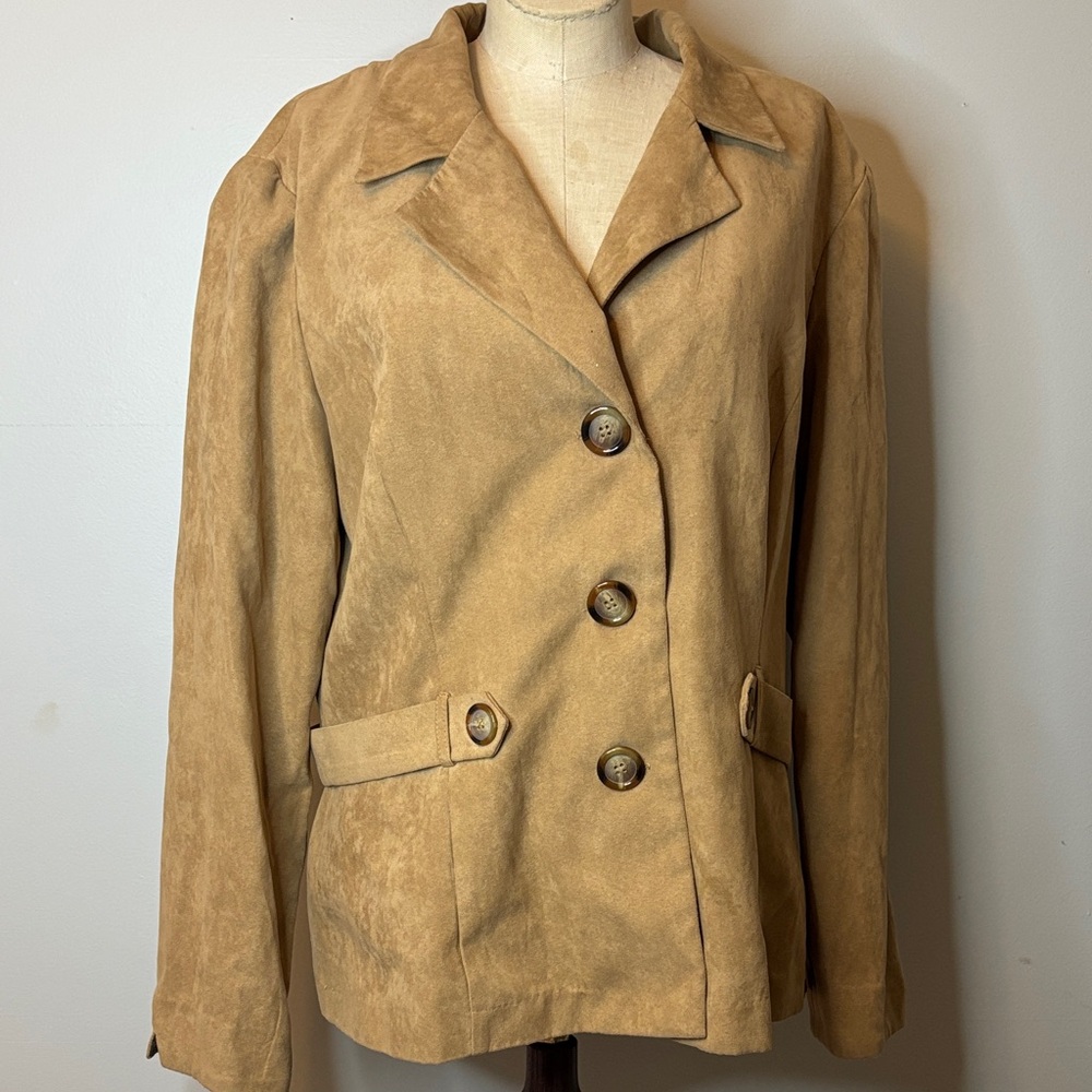 Elegant  Suede Tan Women's Blazer -16